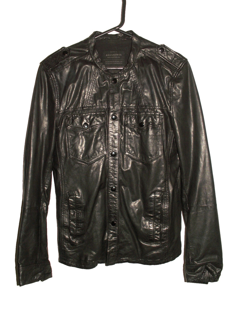 Men’s All Saints ALLIANCE LEATHER SHIRT jacket Medium M (ref106) £99.99!!!!!