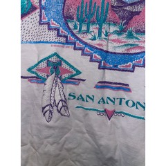 Vintage Fiesta Texas San Antonio Shirt Multicolor Graphic Large White Tee