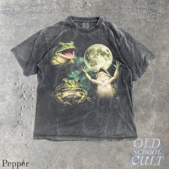 Frog Moon Vintage Graphic T Shirt Retro Amphibian Nature Tee Cottagecore Gift