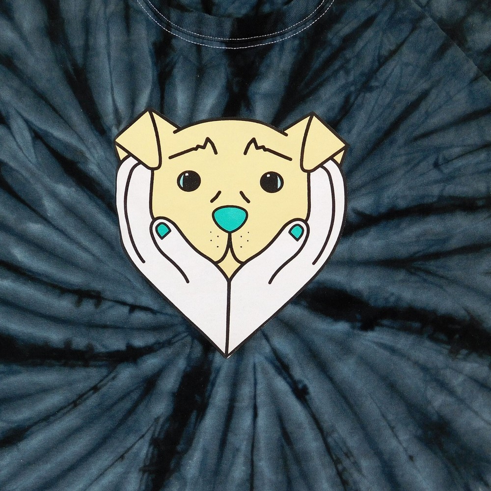 Colortone T Shirt L Tie Dye Graphc Dog Front Happy Dogs Happy People Back