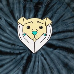 Colortone T Shirt L Tie Dye Graphc Dog Front Happy Dogs Happy People Back