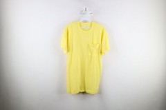 Vintage 90s Streetwear Mens Large Blank Short Sleeve Pocket T-Shirt Yellow USA