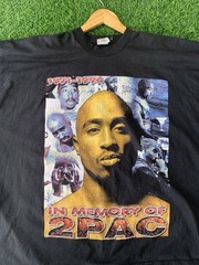 VTG Tupac * RARE* “In Memory Of 2PAC” 1996 Thug life memorial Rap Tee XL/2X