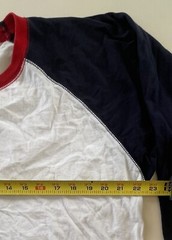 LAT Men’s Size L Red White & Blue 3/4 Sleeve Baseball Raglan Tee