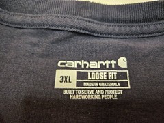 Carhartt K87 Men T-Shirt 3 XL Navy Blue Cotton Loose Fit Workwear Pocket Used