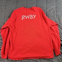 RWBY Ruby Mens Large Red T-Shirt Tee Long Sleeve Anime By Rooster Teeth