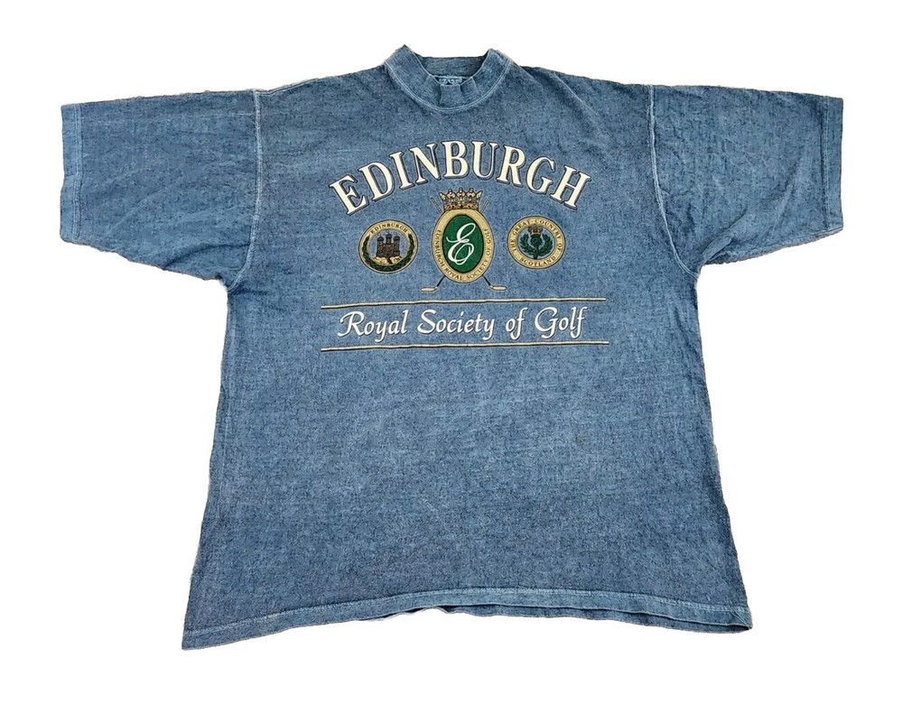 VINTAGE Galt Sand Edinburgh Shirt Mens XXL 2XL Royal Society Of Golf Adult A20