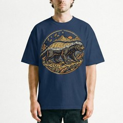 Honey Badger Fearless Wild Animal Mountain Vintage Badge t-shirt Nature Tee