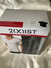 2(X)IST Essential 100% Cotton 3pcs Slim Fit V Neck T-Shirts Small Black New!