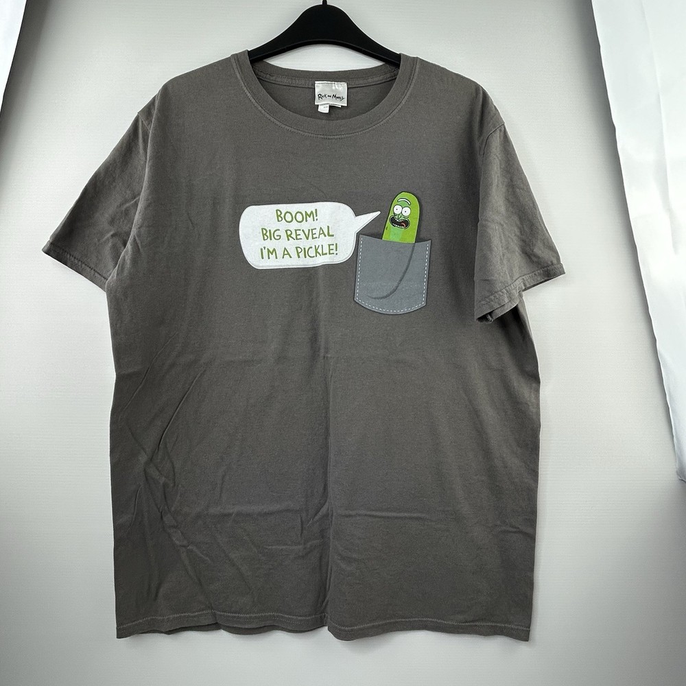 Rick and Morty Men’s M T-Shirt – Pickle Rick “I’m a Pickle!” Graphic Adult Swim