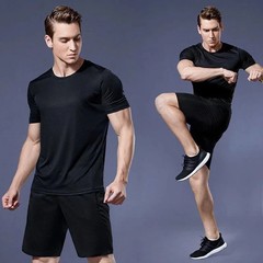 Quick-drying Men Running Shirts Fitness Compression Gym Polyester Sports T-shirt