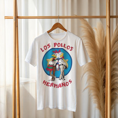 Los Pollos HermanosFunny Cartoon Chicken Brothers Mexican Style Graphic Tee A192