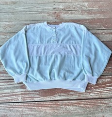 Vintage 90s Club Newport Henley Shirt Mens L Blue White Elastic Waist Beach Golf