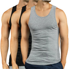 3 Pack Men’s A-Shirts Cotton Tank Top S-3XL Basic Underwear Menswear Workout