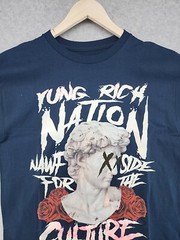 Yung Rich Nation YRN T-Shirt Medium Blue Migos Rap Hip Hop Graphic Tee