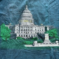 Vintage 90s Washington DC T-Shirt Acid Wash Graphic Print Sz Large Dallas Alice