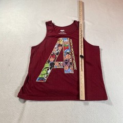 Avengers Tank Top Shirt Mens Large Red Sleeveless Marvel Big Logo Super Heros
