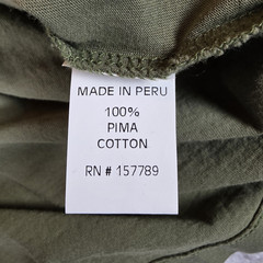 Left Coast Tee Men’s XXL Long Sleeve Pima Cotton Olive Green Luxury Basic Peru