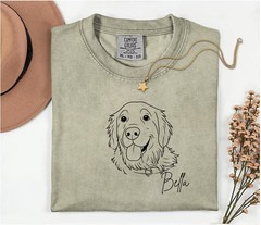 Custom Pet Portrait Comfort Tee Personalized Dog Cat Photo Shirt