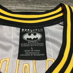 DC Batman Gotham City B. Wayne #1 Jersey Shirt Men’s L Black Pinstripe BoxLunch