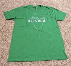 Next Level Apparel Men’s Short Sleeve Size XL Green, Come On Feel The Illinois