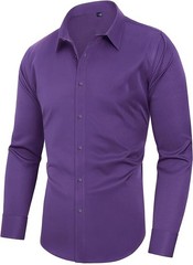 Spring Fashion Stretch Shirt Men Casual Long Sleeves Business Casual Coat