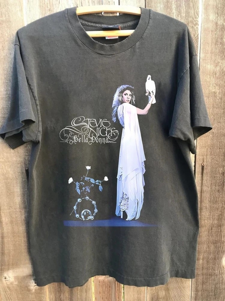 Stevie Nicks Fleetwood Mac Vintage Band Graphic T Shirt Charcoal S-5XL