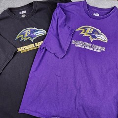 NFL Team Apparel T-Shirt Mens 3XL Purple Black Baltimore Ravens NFL Graphic 2 Pc
