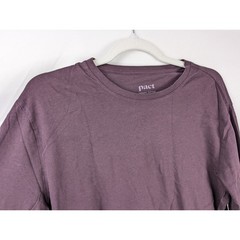 Pact Mens Organic Cotton Long Sleeve Crewneck T Shirt Size M Purple Casual Daily