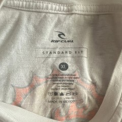 Rip Curl White Graphic Print Logo T-Shirt Men’s XL Regular Fit Crew Neck