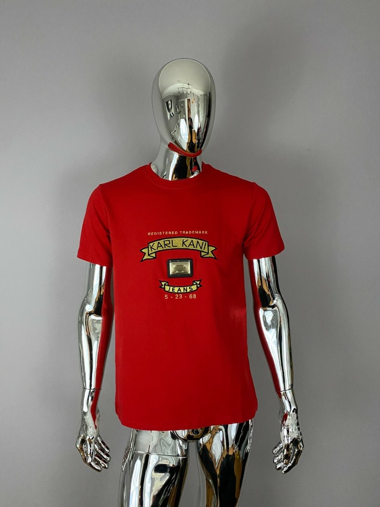 Karl Kani Logo Red Cotton Men Adult Graphic T Shirt Size S