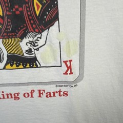 Vintage Funny Quote Shirt Mens XL White 90s King Of Farts Card Deck Parody USA