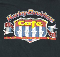 Vintage 1990s T Shirt L HARLEY DAVIDSON CAFE 1999 Las Vegas NV Biker Motorcycle