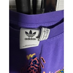 Adidas Originals Abstract Doodle Trefoil Graphic Tee Purple Large