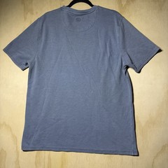 Common People Ribbed Knit T Shirt Large Blue Short Sleeve Casual Minimalist Tee