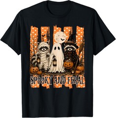 Halloween Spooky and Feral Raccoon Mummy Men Women Kid T-Shirt