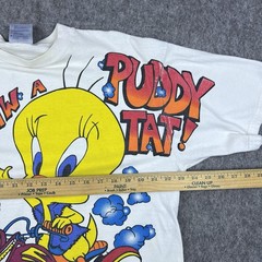 Vtg 90’s Tweety Bird Sylvester Men’s T-Shirt Motorcycle Double Graphic Size XL
