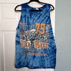 Colortone Daytona Beach Bike Week Tie-Dye Blue Sleeveless T-Shirt Men’s XL