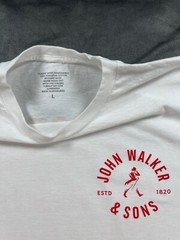 John Walker & Sons Thank You for Drinking With Us White distressed Shirt large