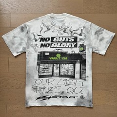 Hell Studios star No Guts No Glory pattern Tee Mens Short sleeved T-shirt