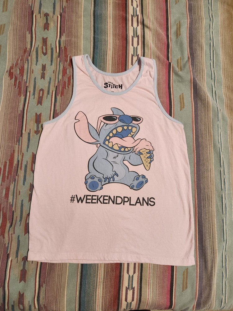 Disney’s Stitch Weekend Plans Pastel Tank Top- Size Men’s Small