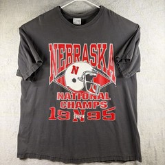 Vintage 1995 Nebraska Huskers National Champions T-Shirt XXL Faded Savvy
