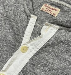 Homespun Knitwear Henley Long Sleeve Men’s Sweatshirt Size L Retro Style Grey