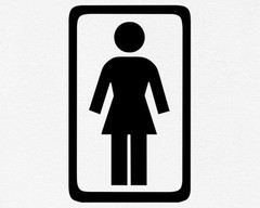 Women’s Restroom Sign Silhouette T-Shirt Funny Bathroom Humor Tee