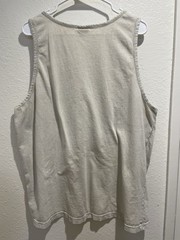 Urban Outfitters Mens XL Tank Top Cream Beige Acid Vintage Wash Cotton Boxy Fit
