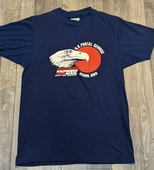 Vintage Postal service T-shirt Single Stich 1980s Eagle Retro Medium 50/50