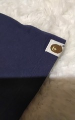 A Bathing Ape BAPE Ape Head Logo Graphic Tee Navy Men’s L Crew Neck Regular