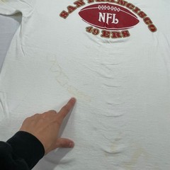 VTG 80s San Francisco 49ers NFL T-Shirt size L Bike Made in USA See Description