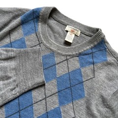 Dockers T-Shirt Mens Extra Large Gray Crew Neck Acrylic Diamond Pattern Sz XL