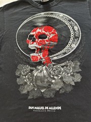 Karani-Art San Miguel De Allende Shirt Mens Medium Black Skull Rose Mexico Tee